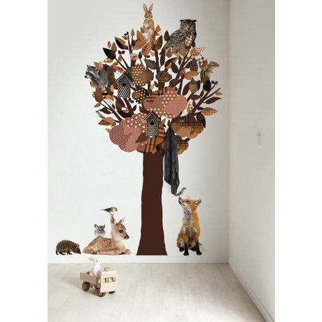 Kek Amsterdam Adesivo / guardaroba Foresta Amici Albero XL, marrone, 120x220cm