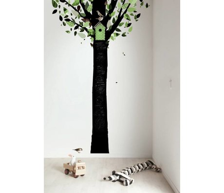 Kek Amsterdam Lavagna albero foglio, nero / verde, 185x260cm