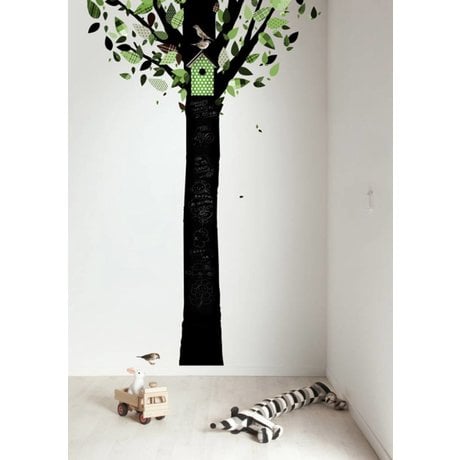 Kek Amsterdam Chalkboard foil tree, black / green, 185x260cm