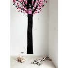 Kek Amsterdam Tableau feuille arbre, noir / rose, 185x260cm