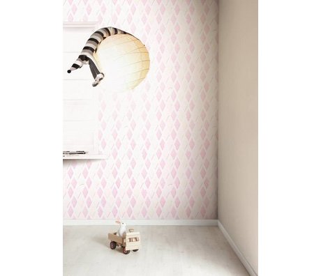 Kek Amsterdam Wallpaper pancetta caramelle, rosa / bianco, 8.3 MX47, 5cm, 4m ²