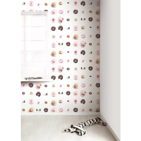Kek Amsterdam Tortas Wallpaper, rosa / blanco / marrón, 8,3 MX47, 5cm, 4m ²