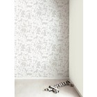 Kek Amsterdam Alfabeto animali parati, grigio / bianco, 8.3 MX47, 5cm, 4m ²