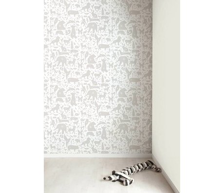 Kek Amsterdam Alphabet animals wallpaper, gray / white, 8.3 MX47, 5cm, 4m ²