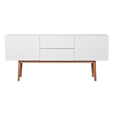 Zuiver TV kabinet Højt på træ, hvid, 160x40x71,5cm