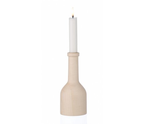 Ferm Living Candlestick L fra træ, naturlige, 17cm