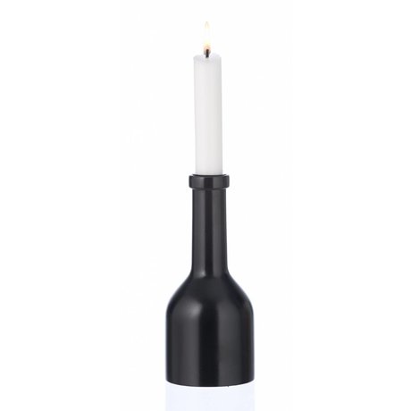 Ferm Living L candelabro de madera, negro, 17cm