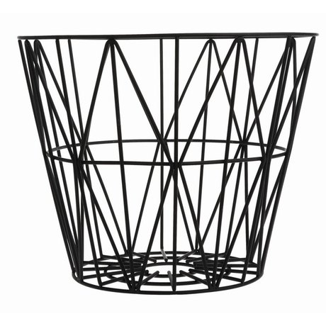 Ferm Living Cestino in ferro, nero, 3 formati: 40x35cm, 50x40cm, 60x45cm