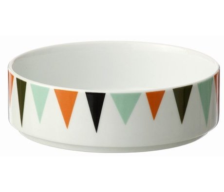 Ferm Living Bol de porcelana, blanco / colorido, Ø13cmx4cm