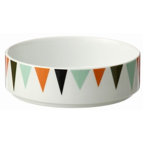 Ferm Living Porcelain bowl, white / colorful, Ø13cmx4cm