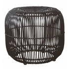 Housedoctor Stool made of rattan / metal, black, Ø52x46cm