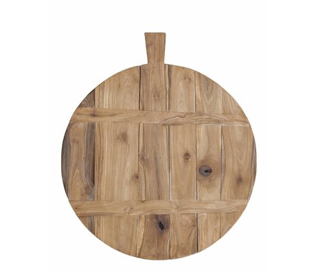 HK-living Teak cutting board, brown, Ø50cm
