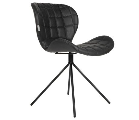 Zuiver silla de comedor OMG LL 51x56x80cm imitación cuero negro