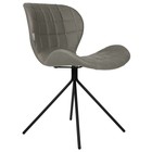 Zuiver silla de comedor OMG LL gris de piel sintética 51x56x80cm