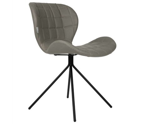 Zuiver silla de comedor OMG LL gris de piel sintética 51x56x80cm