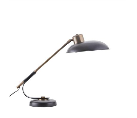 Housedoctor Lámpara de mesa Art Deco de latón negro de metal Ø28,5x50cm