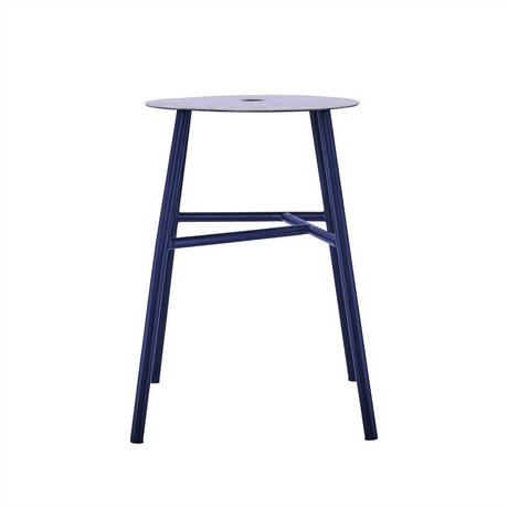 Housedoctor Hocker K-Stool schwarz Stahl Leder 48x35x35cm