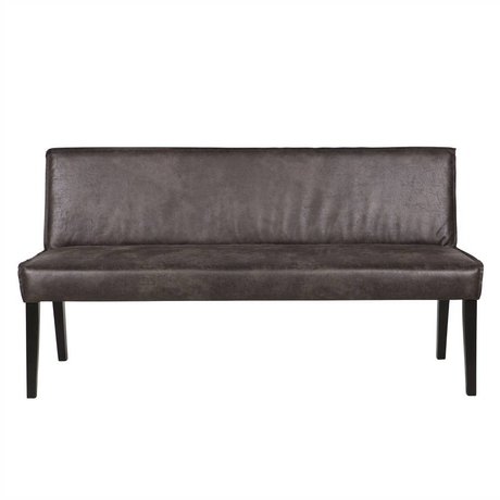 BePureHome Bank Rodeo sort læder 83x156x61cm