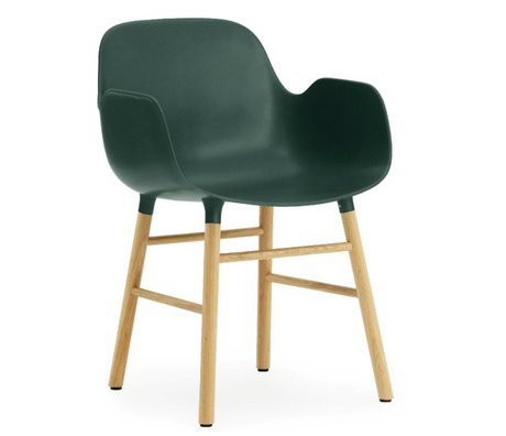 Normann Copenhagen forma sillón de plástico verde 79,8x56x52cm roble