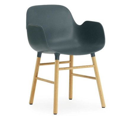 Normann Copenhagen forma sillón de plástico azul 79,8x56x52cm roble