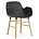 Normann Copenhagen Armchair shape black plastic oak 79,8x56x52cm