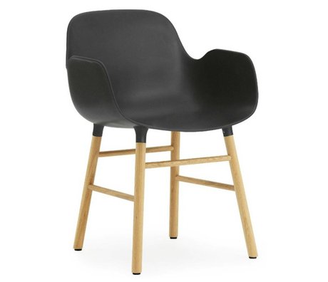 Normann Copenhagen Stuhl mit Armlehne Form in schwarz Eichenholz und Kunststoff 79,8x56x52cm
