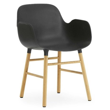 Normann Copenhagen forme Fauteuil chêne plastique noir 79,8x56x52cm