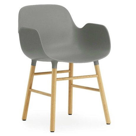 Normann Copenhagen forma sillón de plástico gris 79,8x56x52cm roble