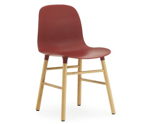 Normann Copenhagen Stuhl Form in rot Eichenholz und Kunststoff 78x48x52cm