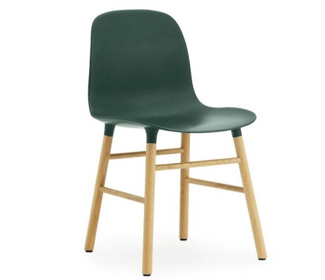 Normann Copenhagen Sedia di plastica stampo di quercia verde 78x48x52cm