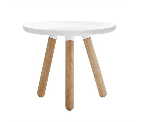 Normann Copenhagen Table Tablo plastique blanc Ø50cm de bois de frêne
