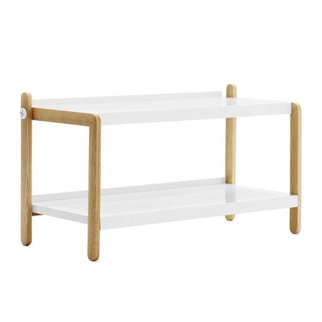 Normann Copenhagen Schuhschrank Sko in weiß aus Stahl und Eschenholz 42x76x34cm