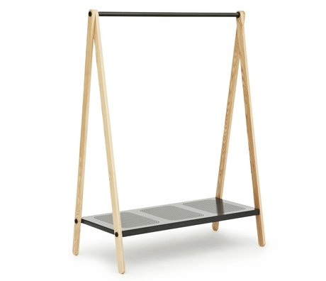 Normann Copenhagen Kleidungständer Toi in grau Stahl Eschenholz 160x120x59,5cm