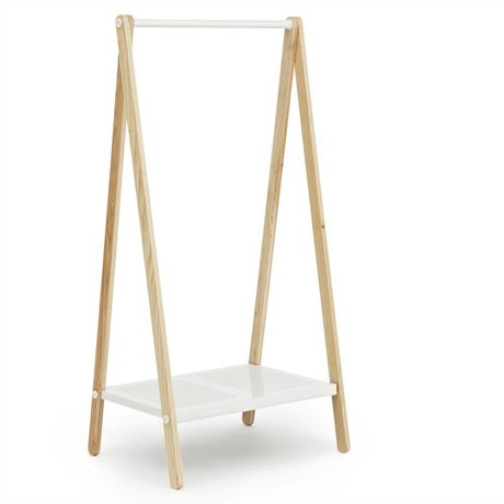 Normann Copenhagen Kleidungsständer Toj in weiß aus Stahl und Eschenholz 160x74x59,5cm