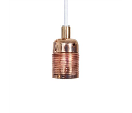 Frama Shop Lampen Aufhängung Electra mit E27 Fassung aus Kupfer weiß Metall Ø4x7,2cm