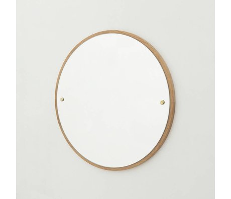 Frama Shop Mirror CM brown oak wood Ø40cm