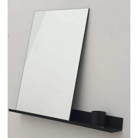 Frama Shop Specchio Mensola 70x90cm alluminio nero