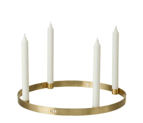 Ferm Living Círculo candelabro de latón ø38cm oro
