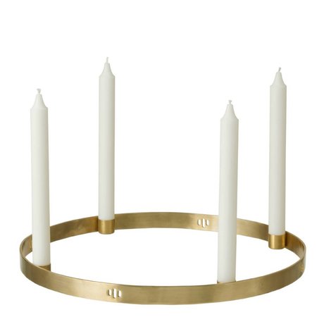 Ferm Living Círculo candelabro de latón ø38cm oro