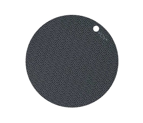 OYOY Placemat Dot Imprimer blanc sombre jeu de silicone gris de deux 39x0,15cm