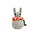 OYOY Roly-poly rabbit light gray orange cotton 12x22cm