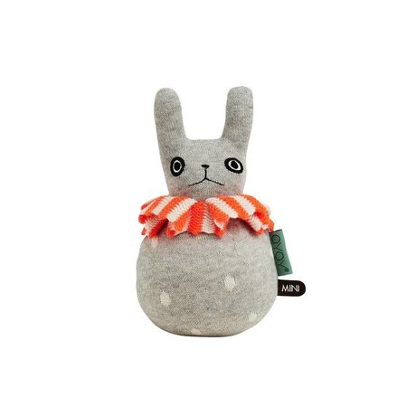 OYOY la lumière de lapin Roly-poly gris orange 12x22cm coton