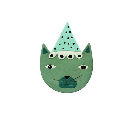 OYOY Tilbehør til Wall Buster Cat blå grøn keramik 20x27c