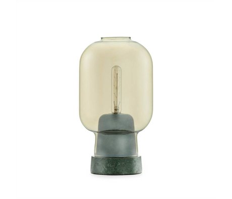 Normann Copenhagen Lampe de table Amp verre d'or marbre vert Ø14x26,5cm