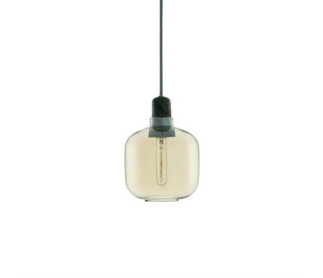 Normann Copenhagen Deckenlampe Amp in grün mit gold aus Glas mit Marmorfassung Ø14x17cm