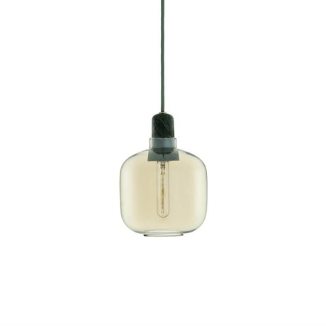 Normann Copenhagen Deckenlampe Amp in grün mit gold aus Glas mit Marmorfassung Ø14x17cm