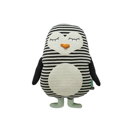 OYOY Penguin hvid sort bomuld 31x41cm