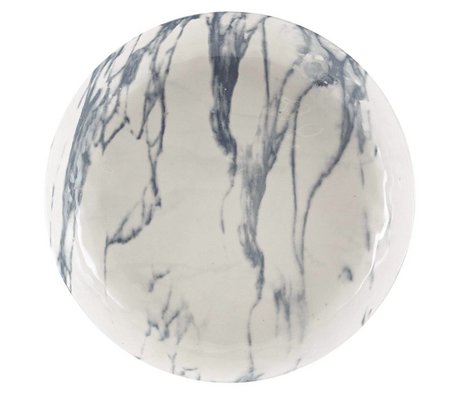Housedoctor Suppenteller marmor grå hvid ø25x4,5cm