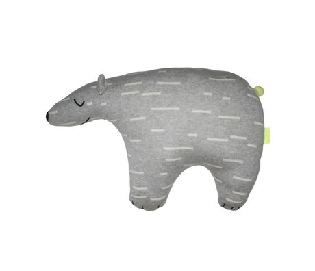 OYOY Peluche Knut Polar gris coton blanc 52x14x34cm