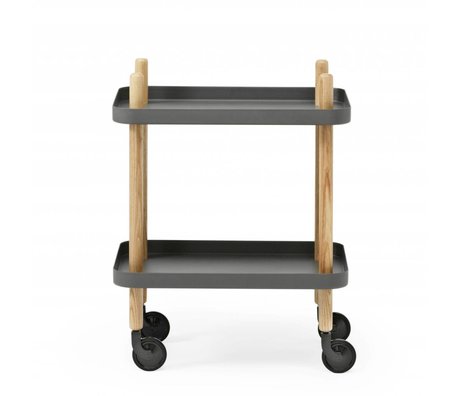 Normann Copenhagen Side block dark gray steel timber 35x64x50cm